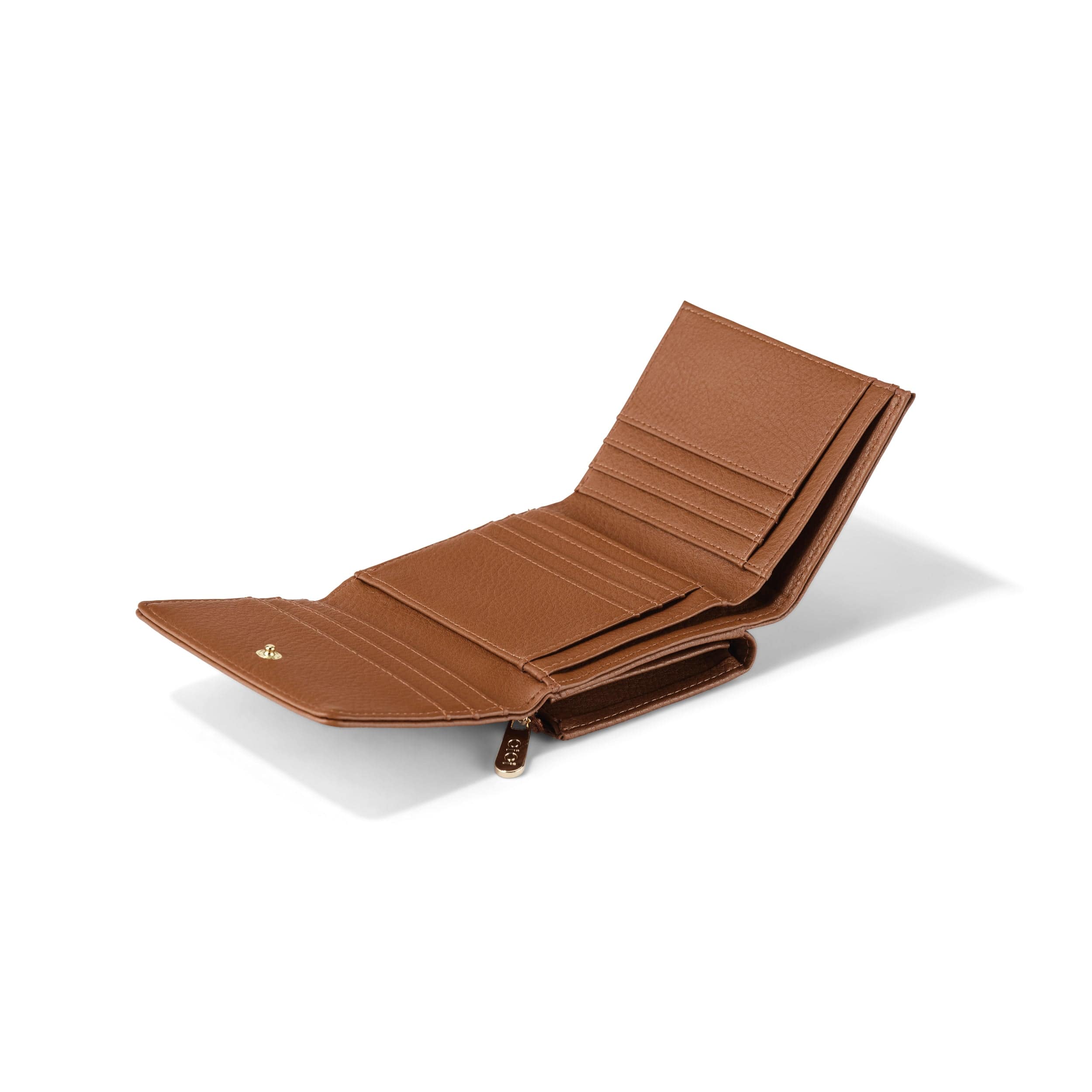 Trifold Wallet - Chestnut Vegan Leather - Image 4