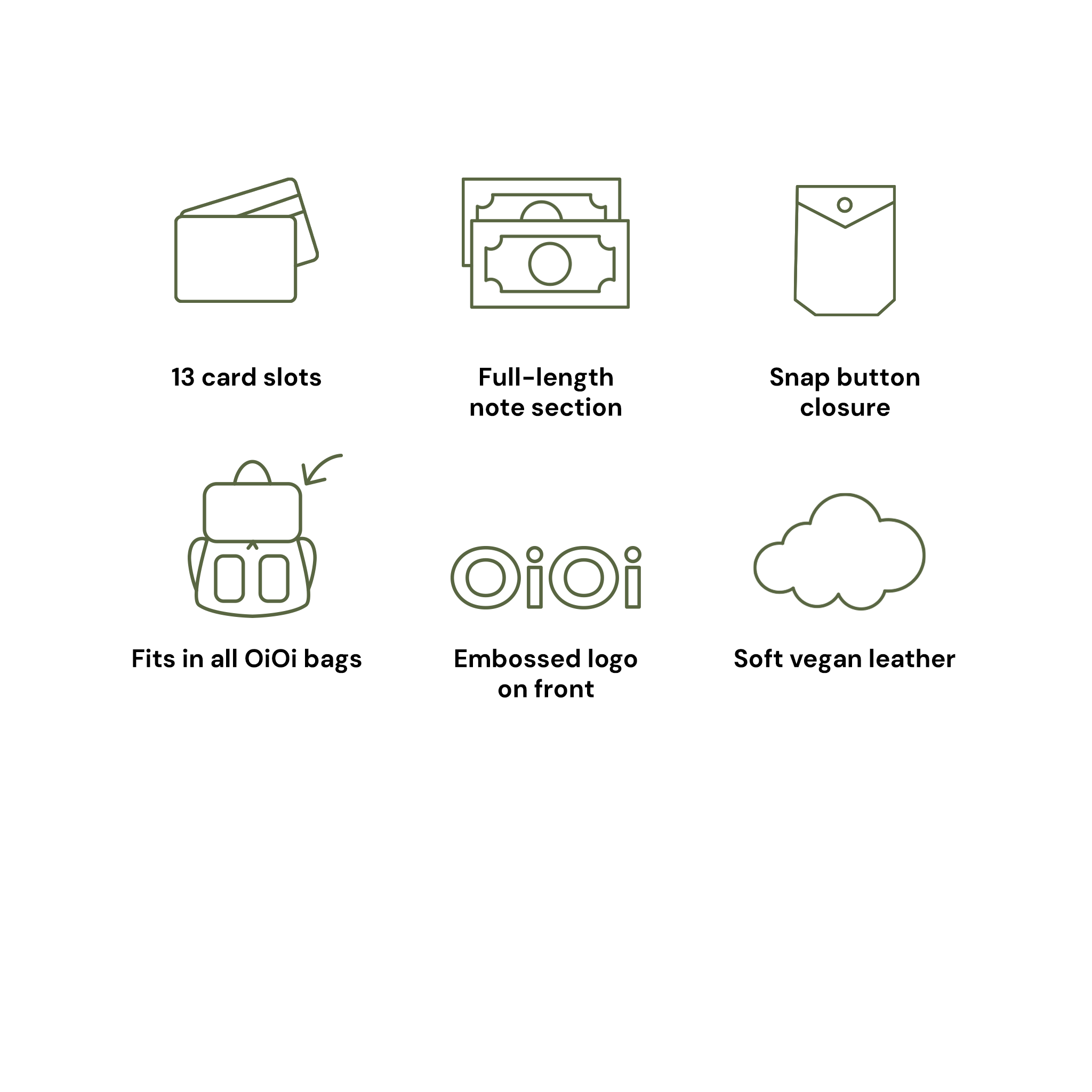 Trifold Wallet - Black Vegan Leather - Image 5