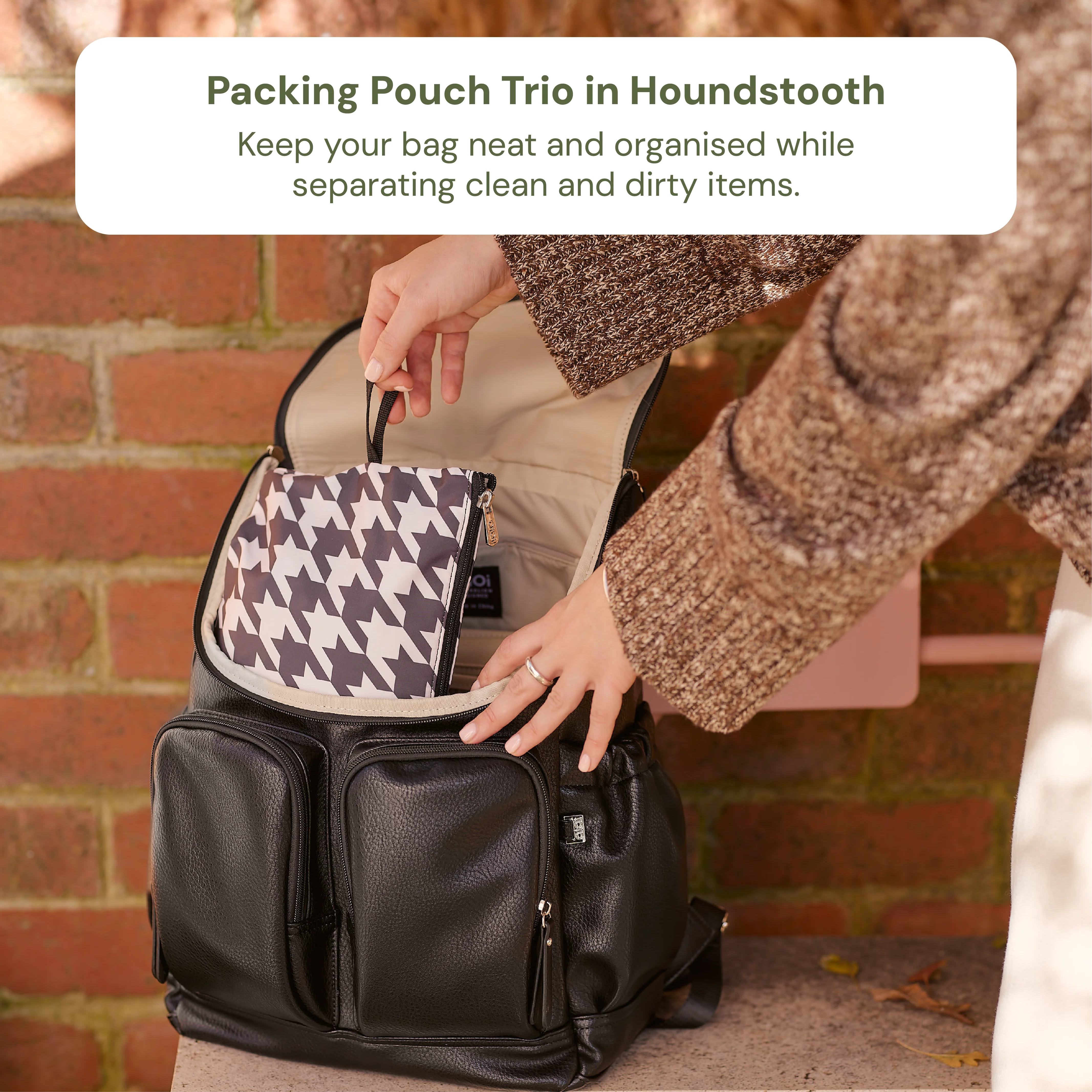 Triple Tote Baby Bag Bundle – Black & Houndstooth - Image 5
