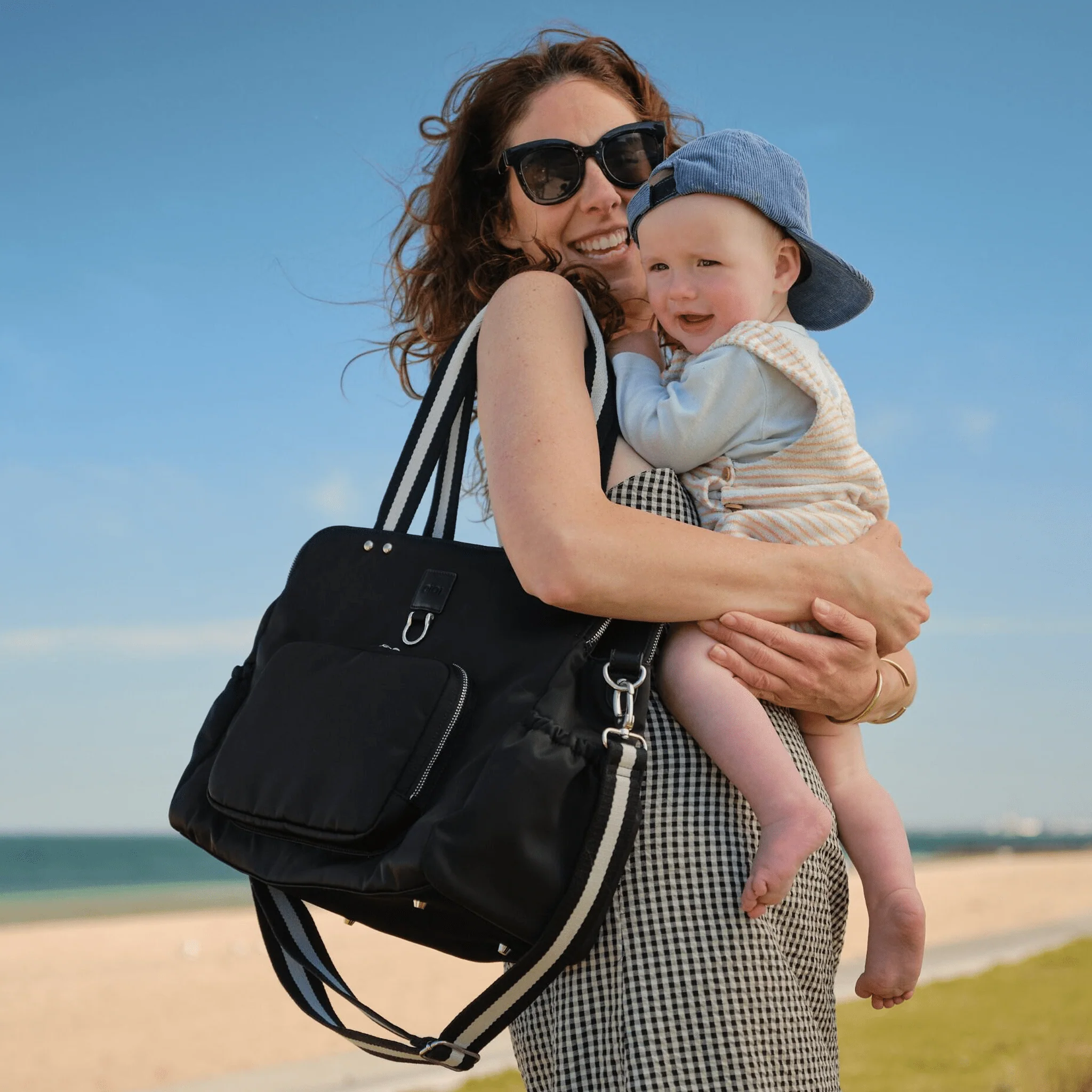 Triple Tote Nappy Bag - Black Nylon - Image 5