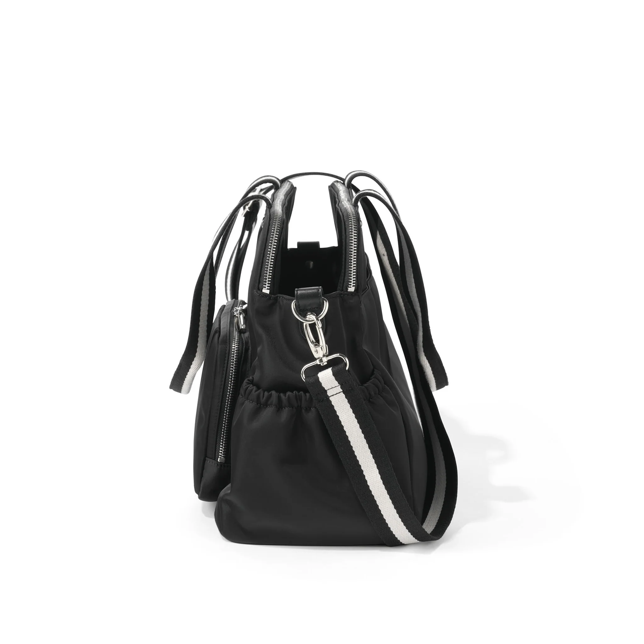 Triple Tote Nappy Bag - Black Nylon - Image 6