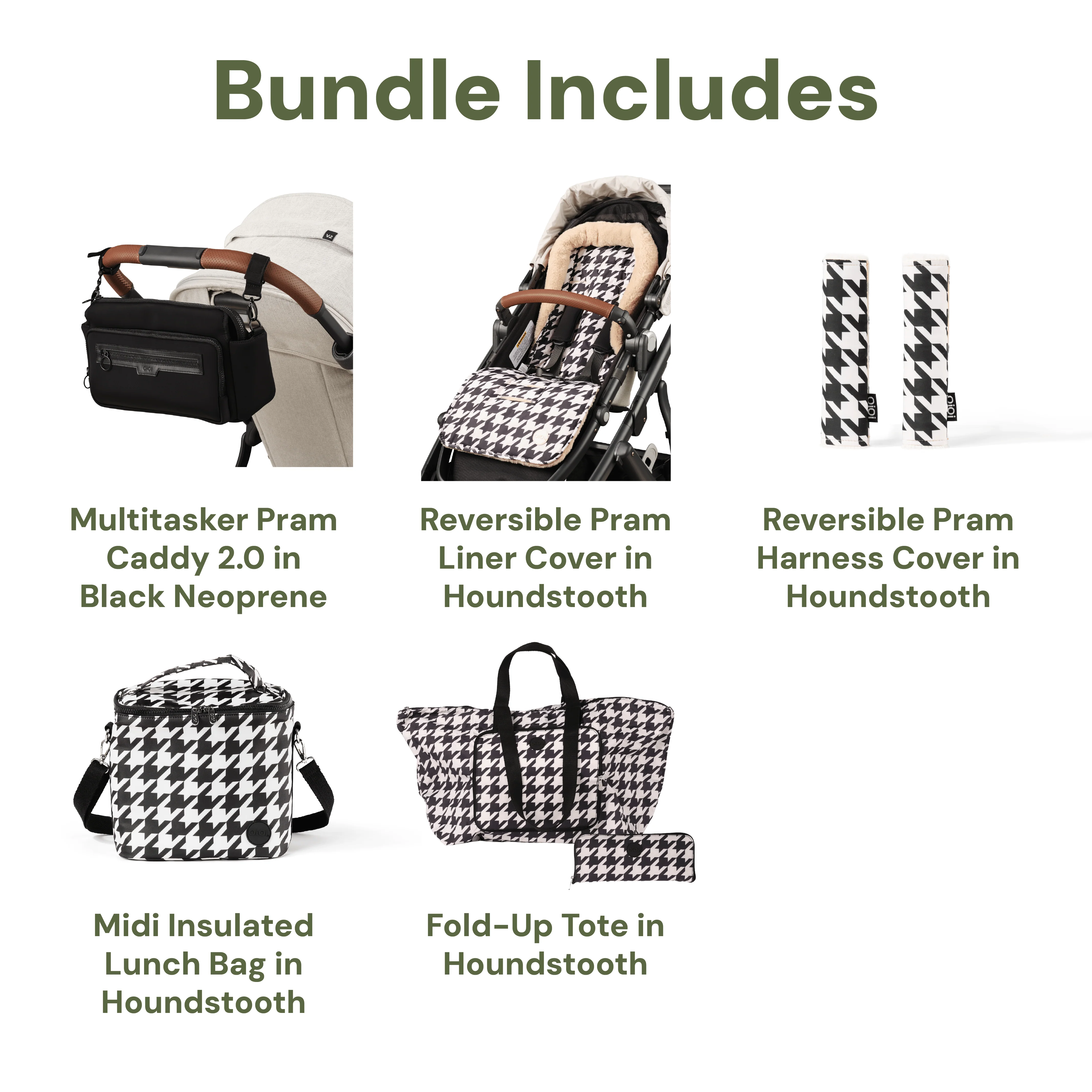 Pram Makeover Bundle  - Black & Houndstooth - Image 3